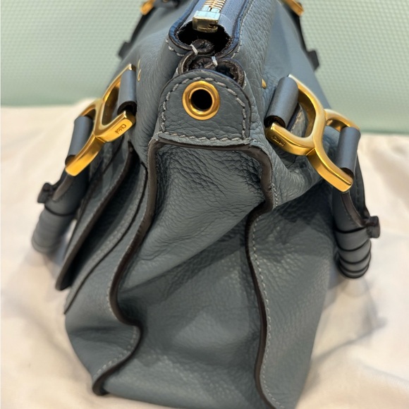 Chloe Marcie Leather Satchel Cloud Blue - Picture 3 of 13